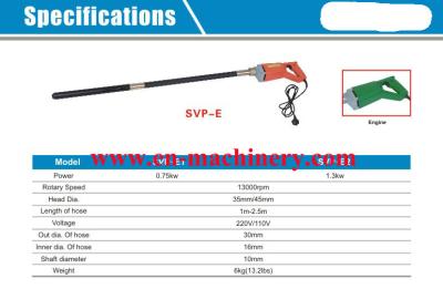 China Handy Concrete Vibrator 800w Concrete Vibrator,Professional Electronic Driven Vibrating for sale