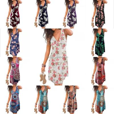 China European retro QUICK-DRY printing women's direct wholesale of dress and American wind leisure beach dress manufacturers for sale