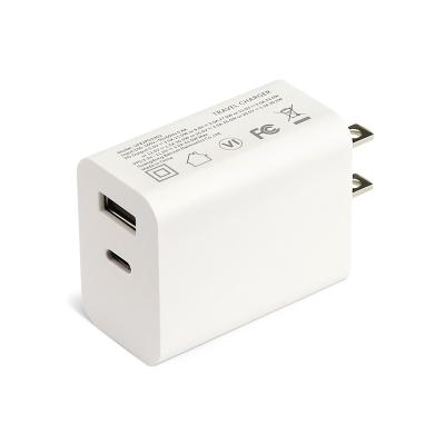 China Universal Qc3.0 USB-C Type-C2 Universal Port Phone Fast Charger Plug Us Portable Charging Charger For Huawei Xiaomi for sale
