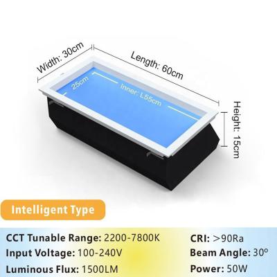China Tuya Controlled Artificial Skylight with Dynamic Sky Effect Sunlight Simulation for Windowless Rooms Ceilings 100V-240V for sale