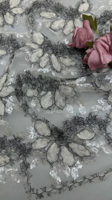 China 100% polyester Sequin Metallic Lace Fabric Luxary Breathe and Elegent Sequin Fabric for sale