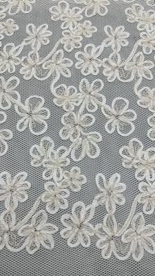 China Luxary Corded Lace Fabric Embroidered Lace Fabric Lace Elegent Leafy Embroidery Fabric for sale