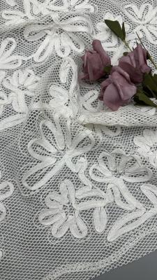 China 100% Cotton Leafy Corded Lace Fabric Embroidered Lace Fabric Lace Elegent Embroidery Fabric for sale