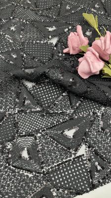 China Leafy 3D Floral Lace Fabric Embroidery Fabric Elegant And Breathe Sequin Lace Fabric Luxury Occasion Fabric for sale