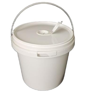 China Factory Supply Best Sale PP Food Grade Wet Wipes White Round 5 Liter Wet Tissue Plastic Bucket With Lid And Handle for sale
