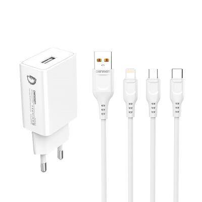 China Universal PD Wall Charger 12W USB Wall Charger PD 12W Fast Charger Type C USB-C Adapter PD Set With Cable For iPhone for sale