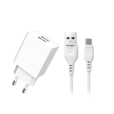 China Universal Dual USB 2.4A Micro Charger with Micro USB Cable for Android Sumsung EU Plug Travel Wall Charger Adapter for sale