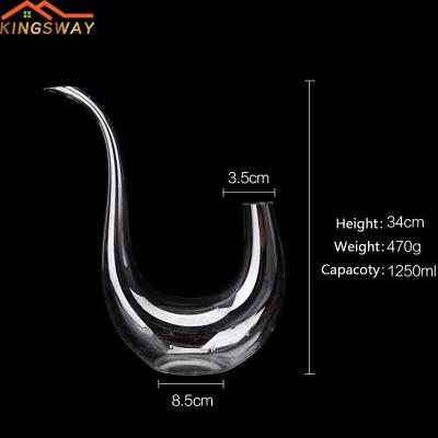 China Handmade Unleaded Fast Icewine Set Crystal Swan Decanter Decanter Ice Wine Set Swan Style Glass U Shaped Decanter for sale