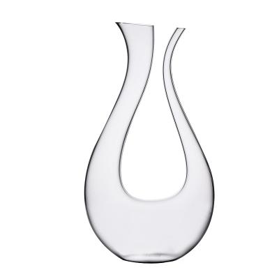 China High-Grade Handmade Glass Dispenser Dispenser Crystal Decanter Swan U-Shape Wine Decanter Storage Lead-Free Quick Ice Wine U-Set for sale
