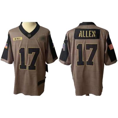China 2021 New Men's Breathable Buffalo #17 Josh Allen Olive Salute To Service Limited Player Tank Top for sale