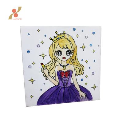 China DIY Cartoon Girl Educational Kids Pretty Printed Canvas for sale