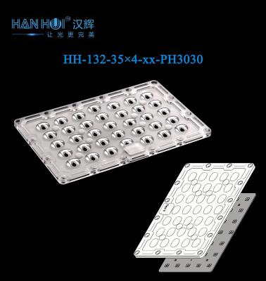 China 218×141.25mm 35×4 3030 LED Lens 90°/T2/T3/T4/T5 Available Low Glare Water-Proof Lens For Street Lighting&Flood Lighting for sale