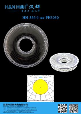 중국 3030&2835 LED 120° 사용 가능 233×11.4mm 크기 고효율 반 반등 커버 정밀 광학 렌즈 UFO 하이 베이 라이트 판매용