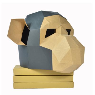 China Toy Strange Education Cosplay Cardboard Cartoon Orangutan Mask Costume Kids 3D Puzzle Diy Paper Toys for sale