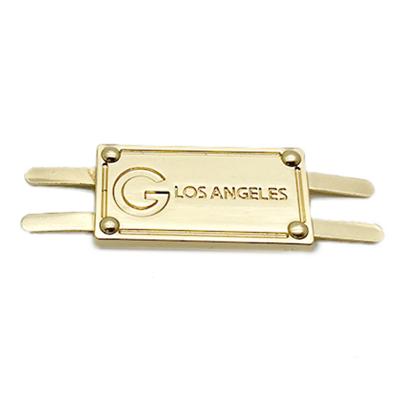 China Oil Covered To Prevent Fade/Smooth Custom Flat Design Small Badge Brand Label/Embossed Label Antioxidant To Make Wallet Plate Letter Handbag Metal Engraved Logo clothing for sale