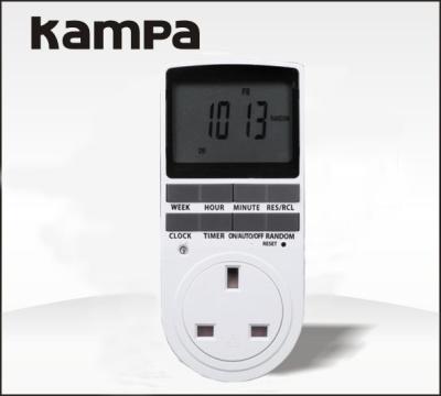 China ABS White 12 / 24 Hour 230V LCD Digital Electric Timer Switch Plug In Programmable for sale