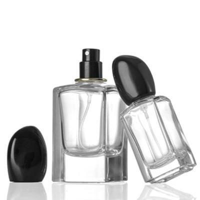 China Hotsale 50ML & 100ML Glass Sprayer Bottle for Perfume Empty Square Perfumery Container for sale