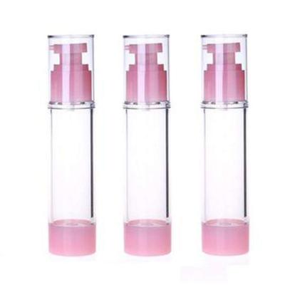 China Roze Kleur Normaal gebruikte plastic 50 ml luchtloze pompfles voor cosmetische persoonlijke verzorging Te koop