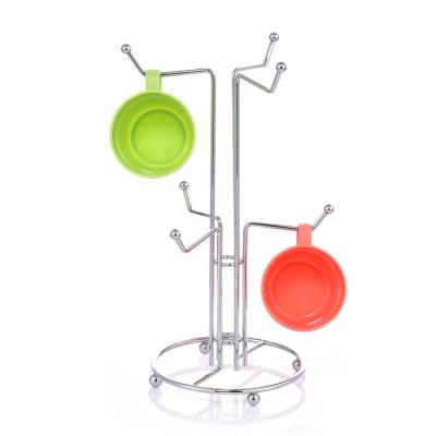 China Sustainable Chrome Metal Wire Coffee Cup Tree Stand Tea Cup Hanger Holder For Display for sale