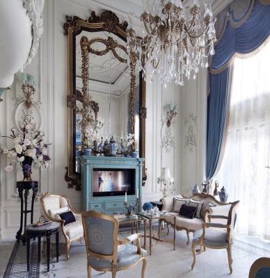 China Modern Popular French Living Room Bedroom Furniture Style Bedroom Wall Panel European Interior Custom Whole Background for sale