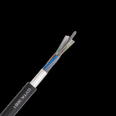 China GYTA 2-144 Core Stranded Loose Tube Armored Single Jacket Fiber Optical Cable GYTA for sale