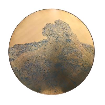 China New Modern Art Interior Wall Decor Abstract Landscape Handmade Painting Classic/Postmodern Metal Custom Wall For Living Room for sale
