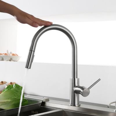 China Pull Out Spray Stainless Steel High Quality CUPC Certified Elbow Kitchen Sink Faucet Elbow Faucet Lift Type Faucet for sale