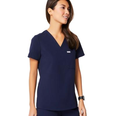 中国 Spandex Breathable Female Lounge Polyester Rayon Polyester Tunic Uniform Set 販売のため