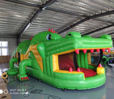 China PVC tarpaulin factory price commercial adults inflatable tunnel crocodile obstacle course for sale for sale
