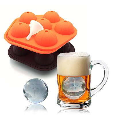 China Bpa Free Viable 3d Basketball Silicone Ice Cube Molds Food Grade Whiskey Round Ice Ball Molds Walls Ice Cream Maker Kitchen Tools for sale
