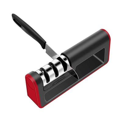 China Wholesale Viable Sharpeing 3 Stage Household Amazon Stainless Steel Knife Sharpeners Kitchen Manual Knife Sharpener for sale
