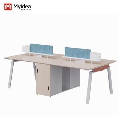 China Support customization Two-Person / Four-Person Office Desk With File Cabinet With Lock Customizable Size Color for sale
