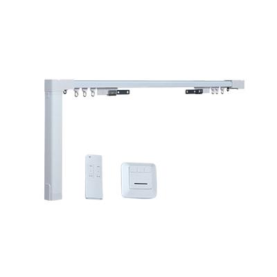 China New Modern Adjustable Electric Retractable Curtain Rail And Accessories Metal Curtain Rod Rail Wall Installation for sale