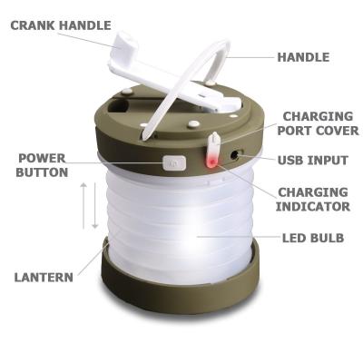 China Dynamo Crank Telescopic Camping Lantern for sale