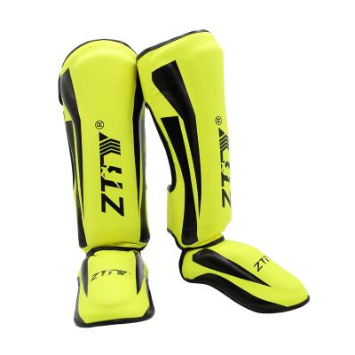 China High Quality Breathable PU Leather Muttahida Majlis-e-Amal Leg Foot Guards Shin Instep Guards Adjustable Elasticity For Kickboxing Muay Thai Taekwondo for sale