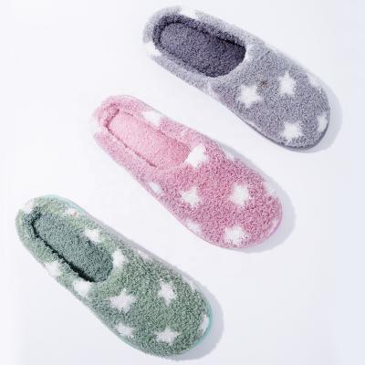 China Fashion Trend Fuzzy Teddy Pentagon Roll Wool Plush Curly Slippers Warm Comfort Women Non Slip Flat Bottom Shoes for sale