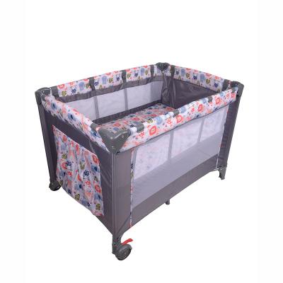 China Metal Popular style Cheap Foldable Baby Crib Playpen Playard Pack Travel baby Bed for sale