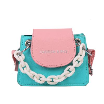China Design Fashion Portable Hot Selling One-Shoulder Cross - Body Bag Popular And Versatile Women's Chain Contrast Bag for sale