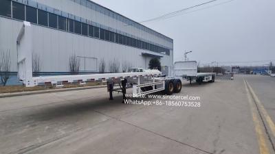 China 12 wielen 12.00R25 Superlink aanhangwagens Dubbele aanhangwagens voor containervervoer van 20 voet en 40 voet Te koop