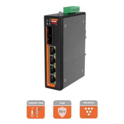 China Managed Industrial Fiber Switch with PoE IEEE802.3af/at/bt 90W in Compact Design for sale