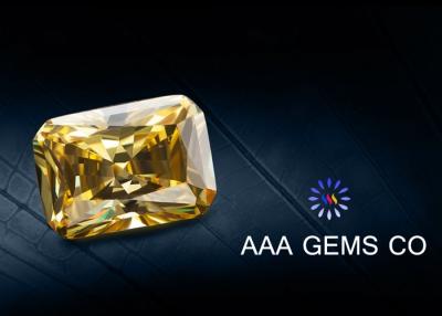 China Light Yellow Radiant Cut Moissanite Diamond Middle Size 5mm x 7mm for sale