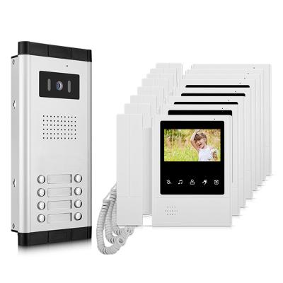China Video intercom Factory supply 8 apartment Video intercom Door bell Camera Video Doorbell Door Phone Kits Wired Video Intercom System for sale