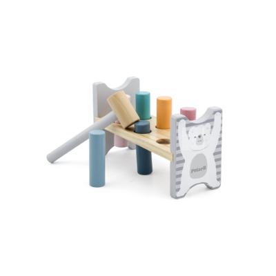 China Fun Entertainment Wooden Hammer Strike Table Toy Stacking Platform Puzzle Game for 1-3 Year Old Baby for sale