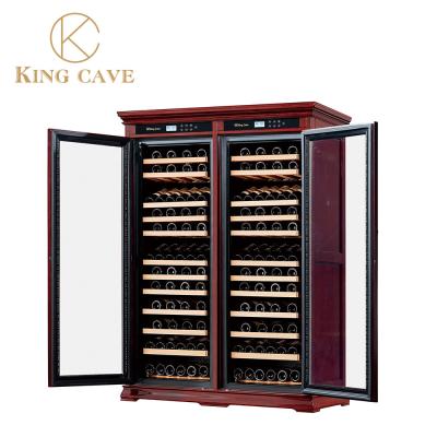 China Digital Control Panel Dual Zone Wood Wine Cooler For Villas Hotels for sale