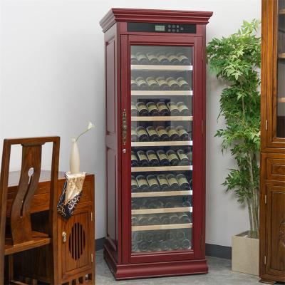 China Commercial Drinks Fridge Single Zone Wooden Frame Wine Cooler Cabinet for sale