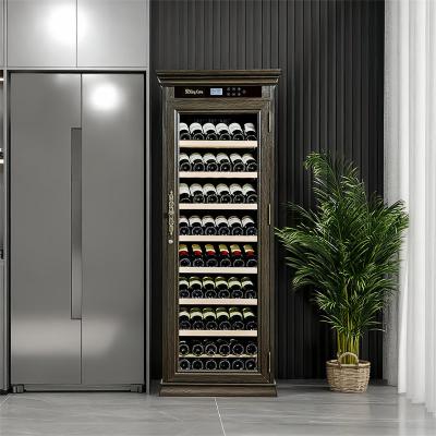 中国 垂直 独立 飲み物 キャビネット ダークブラウン 木製 ワイン クーラー 冷蔵庫 販売のため