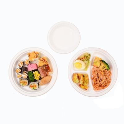 China Eco Friendly Greaseproof Microwavable Biodegradable Folding To Go Disposable Bagasse Food Container Biodegradable Paper Packaging for sale