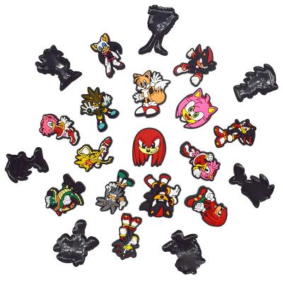 China Can Be Washed And Stick On Or Stitch On Wholesale Custom Soft DIY Sonic Factory PVC Cartoon Animal Charms Fit DIY Cell Phone Cases/Pens for sale