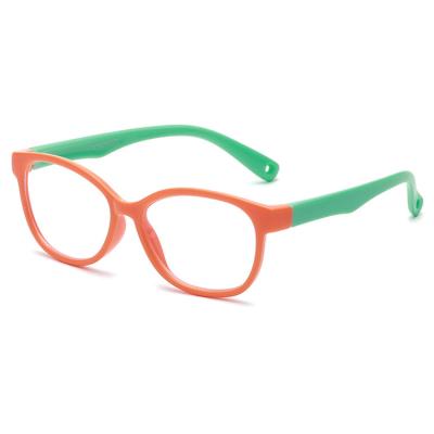 China Comfortable/lightweight new TR90 silicone eye protection soft mirror frame is fashionable for men and women kids blue light blocking glasses for sale