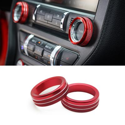 China Car Factory Aluminum Alloy Ring Suitable Air Conditioner Audio Auto Decorative Switch For Ford Mustang for sale
